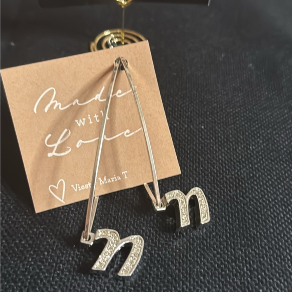 Chic Silver 'n' Initial Earrings by Viesty Maria T